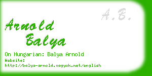 arnold balya business card